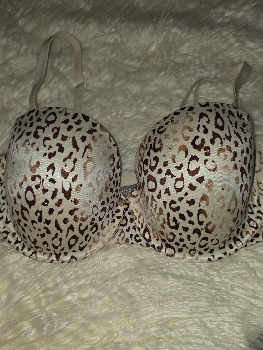 Victoria's Secret Leopard Print Push-Up Bra - Cream & Brown